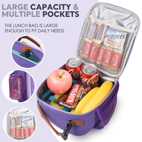 Genteen lunch bag with removable handle attaches to backpacks
