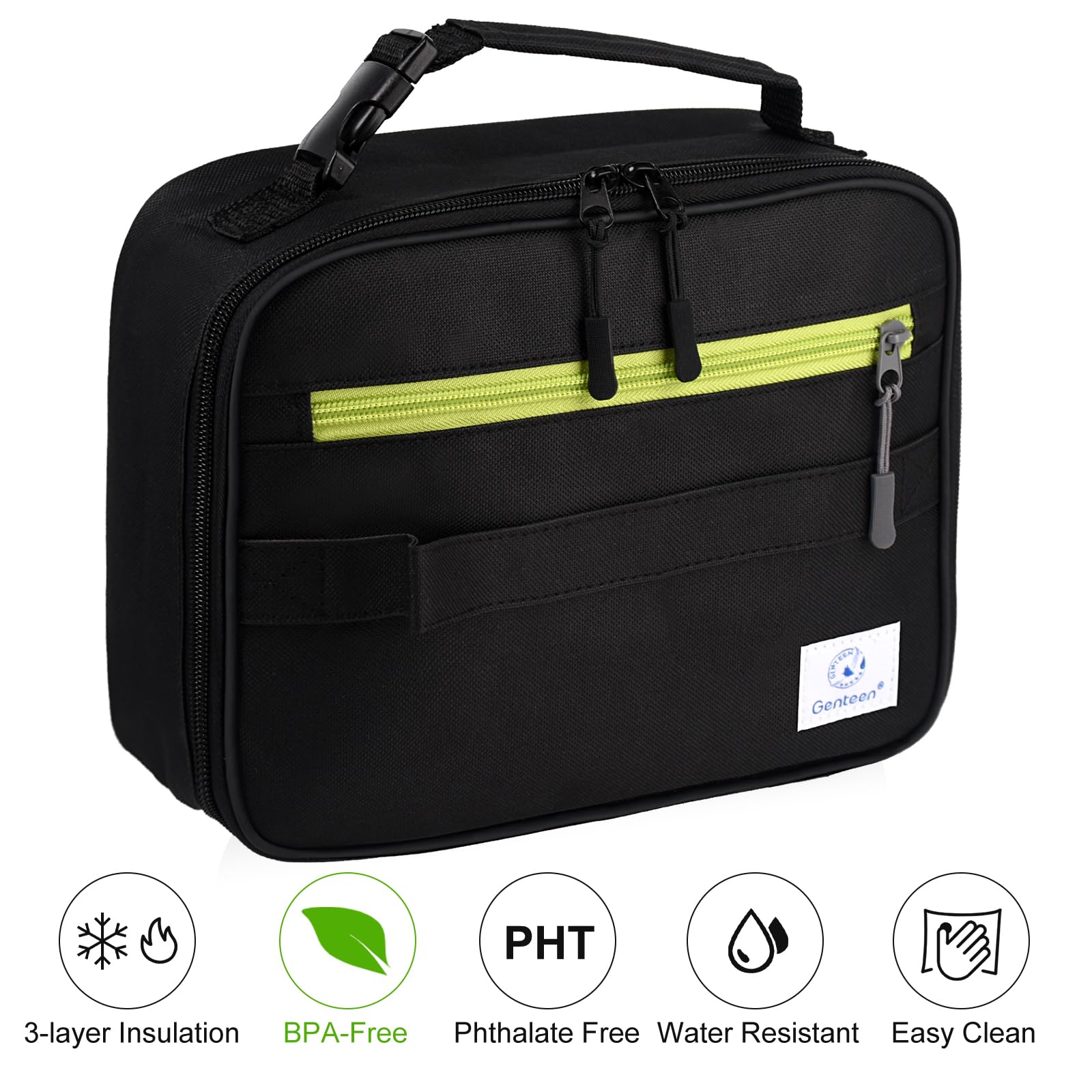 Genteen double zipper ensures smooth access and durability.