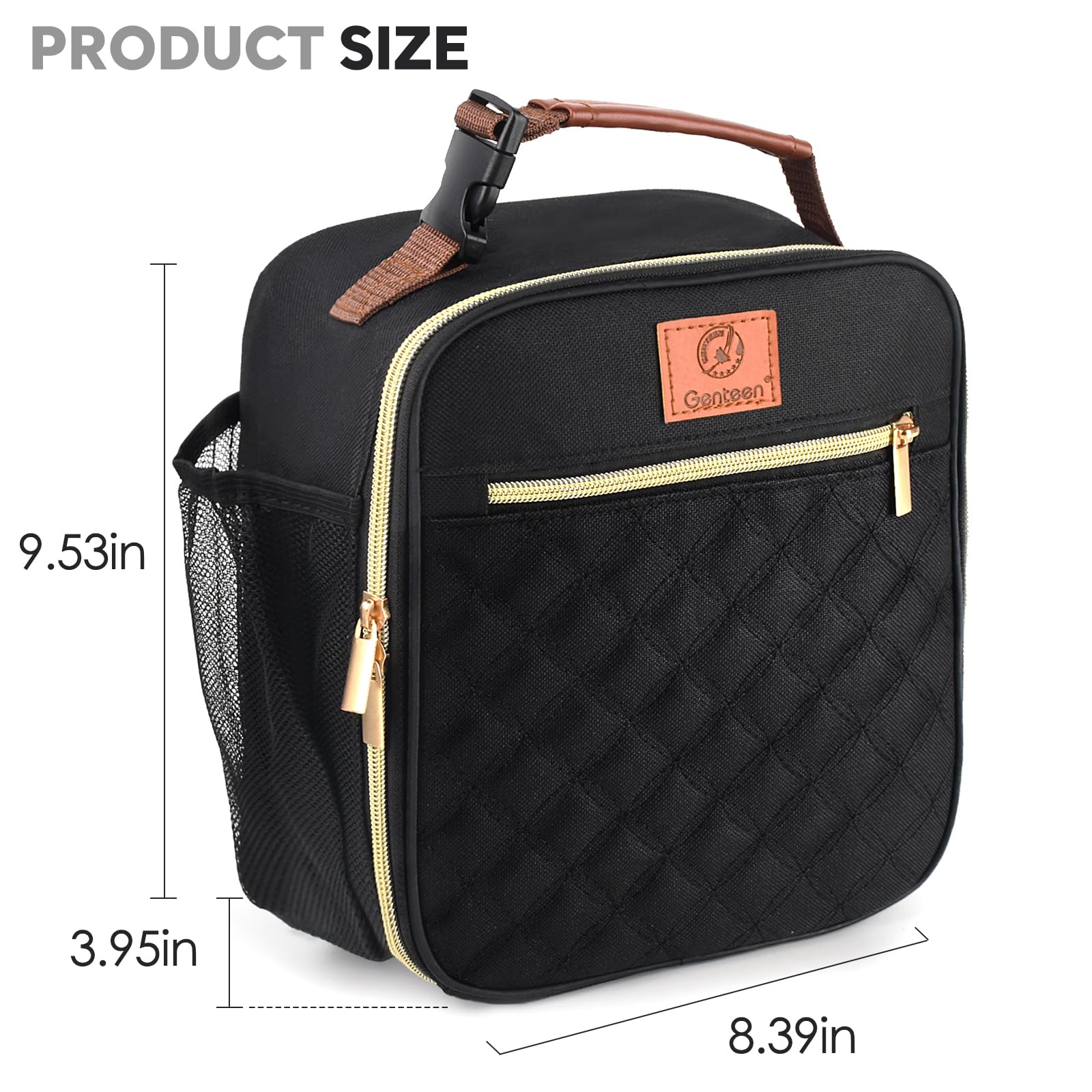 Genteen insulated bag front pocket for phone and napkins, organized on the go