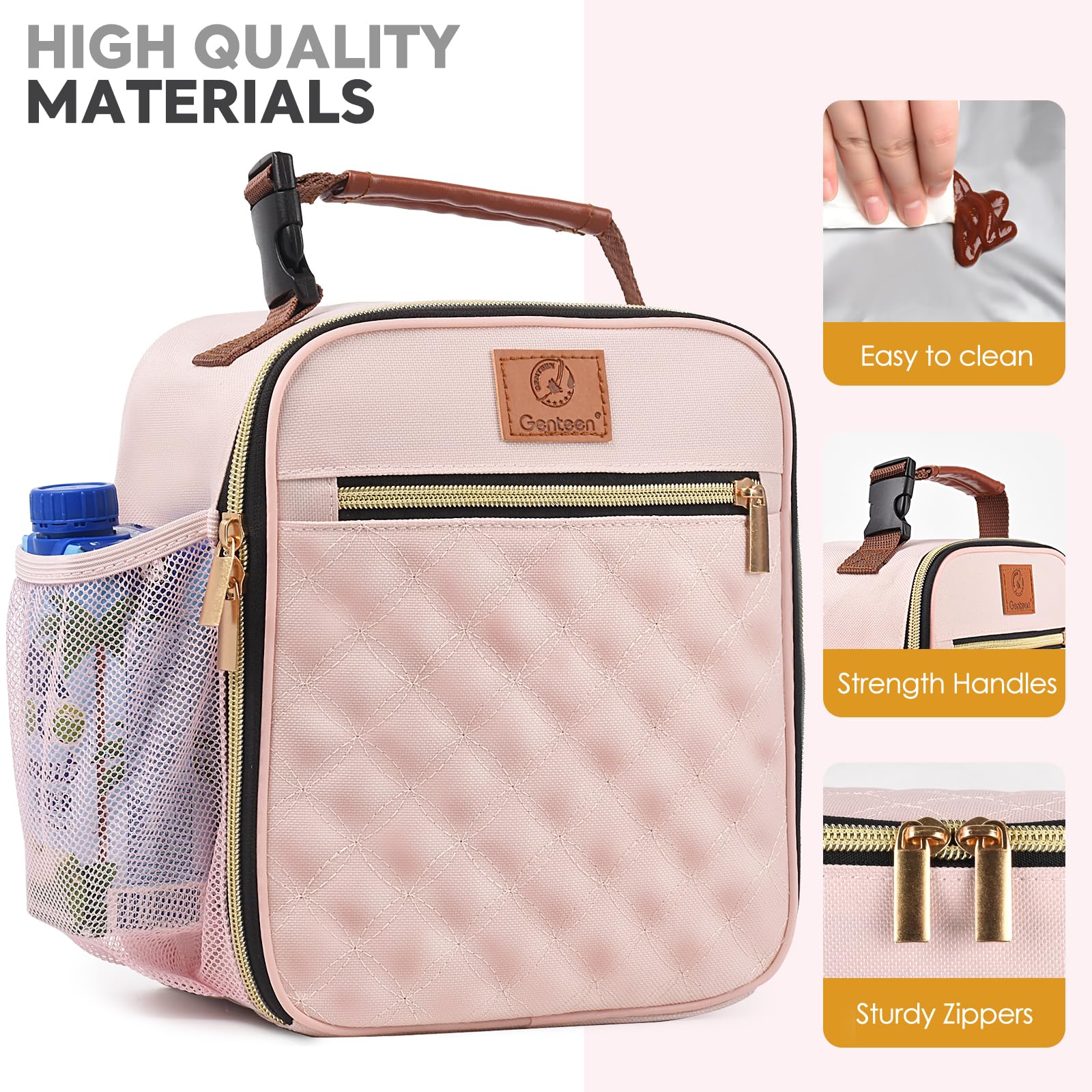 Genteen lunch box front pocket for phone, keys and napkins