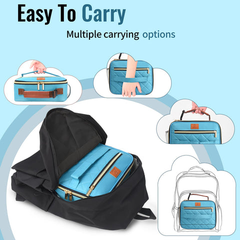 Genteen Lunch Box multi-pocket layout promotes quick item access