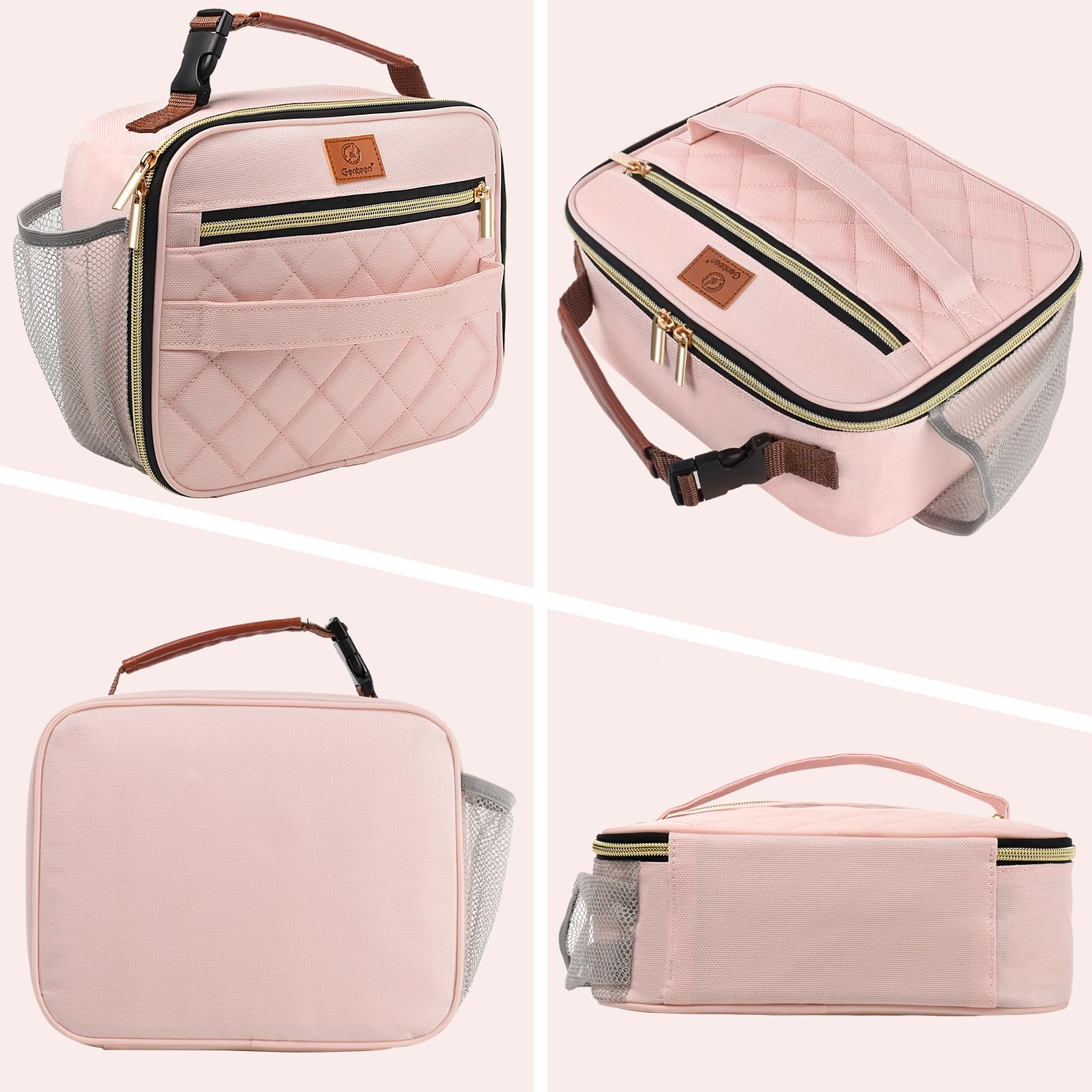 Genteen pink lunch bag easy to clean after daily use