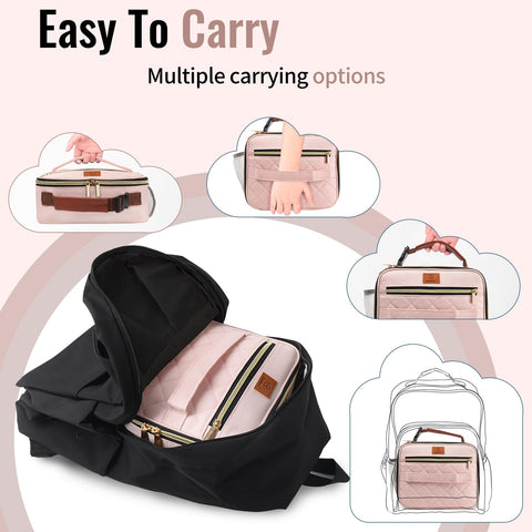 Genteen pink lunch bag waterproof surface protects contents