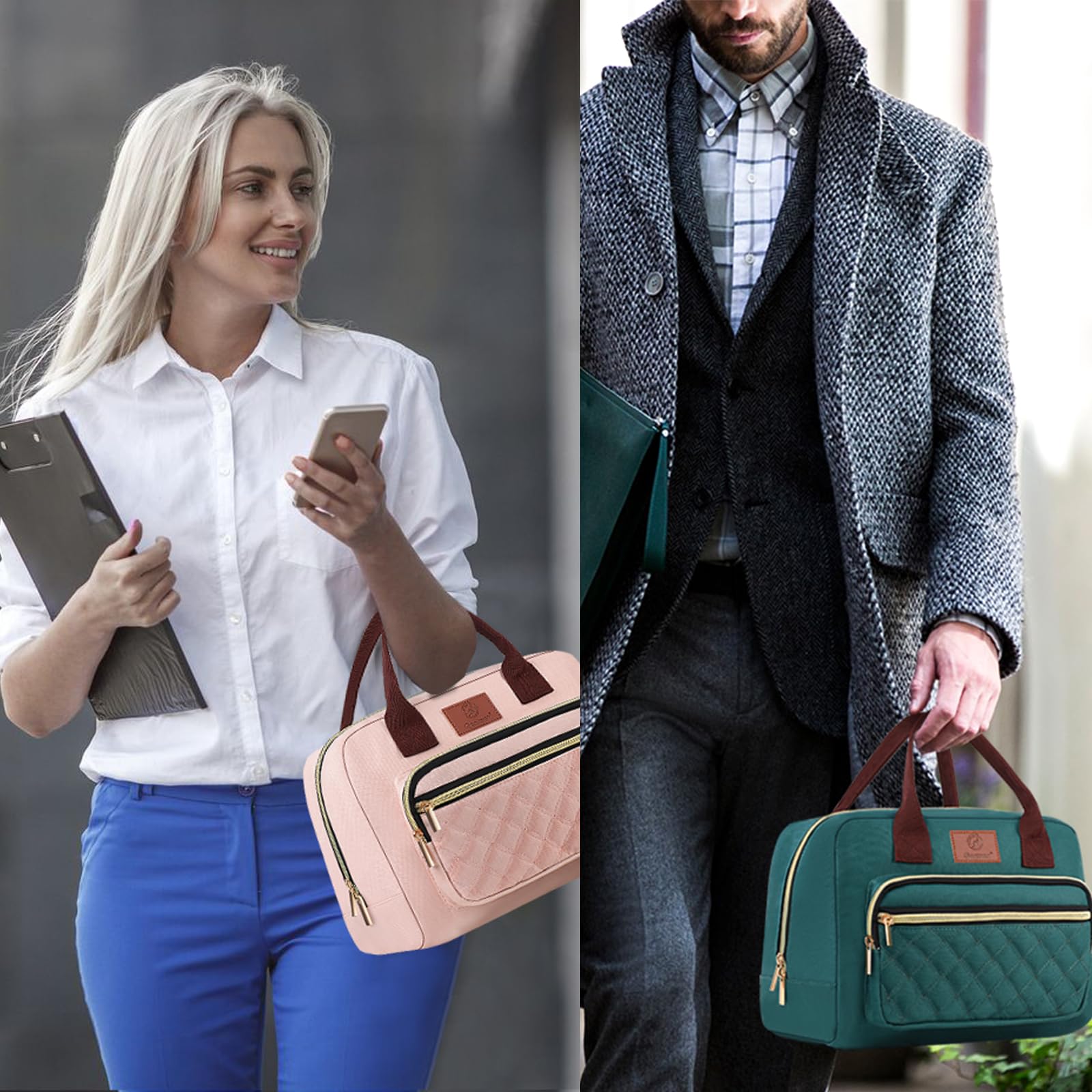 Genteen lunch box women side handle for easy daily transport.