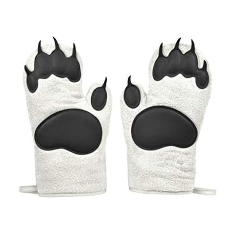 Genuine Fred Polar Bear Hands oven mitts set protects hands while handling hot dishes.