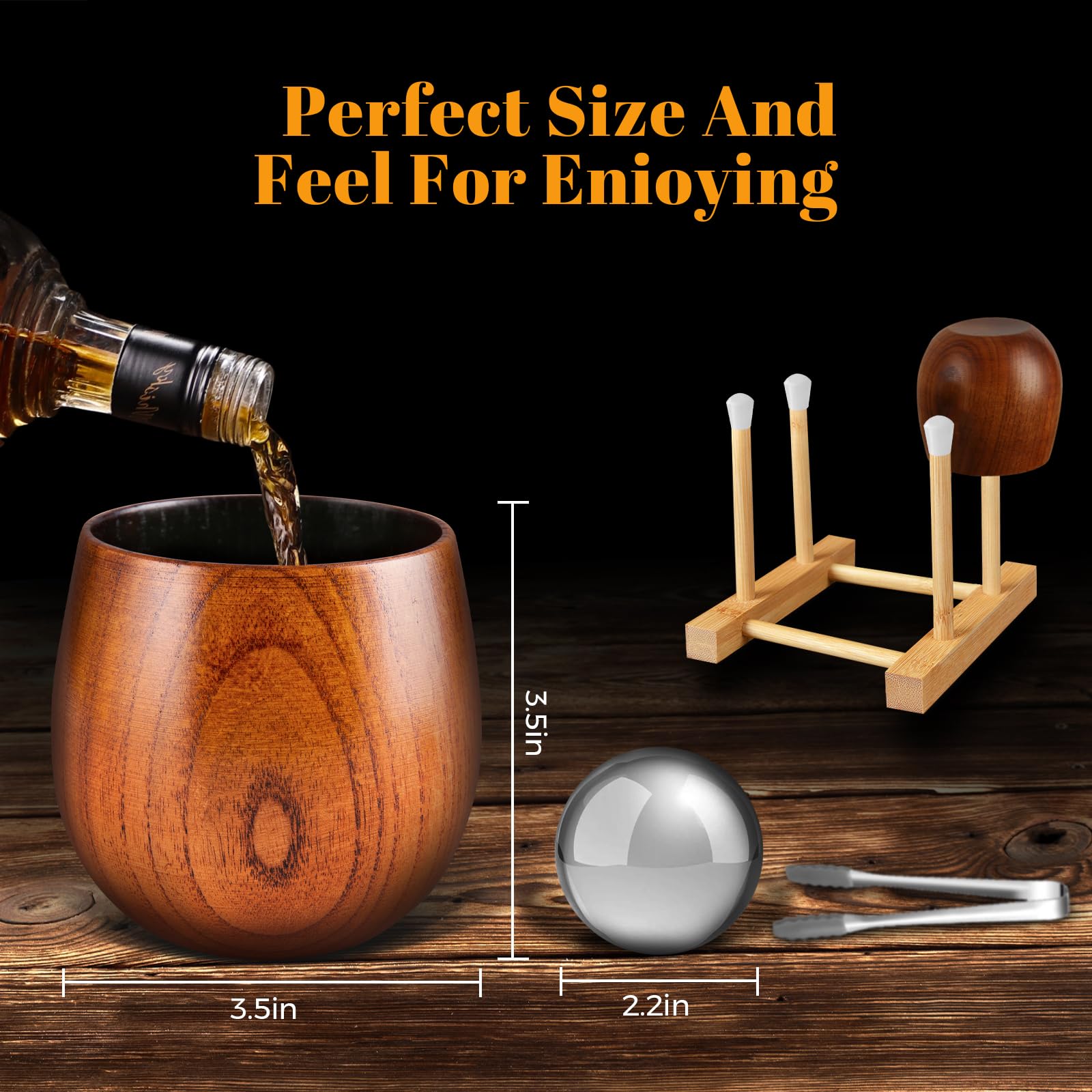 GENUINED barrel-aged craftsmanship – hand-carved and triple-fire-treated for lasting distillery character