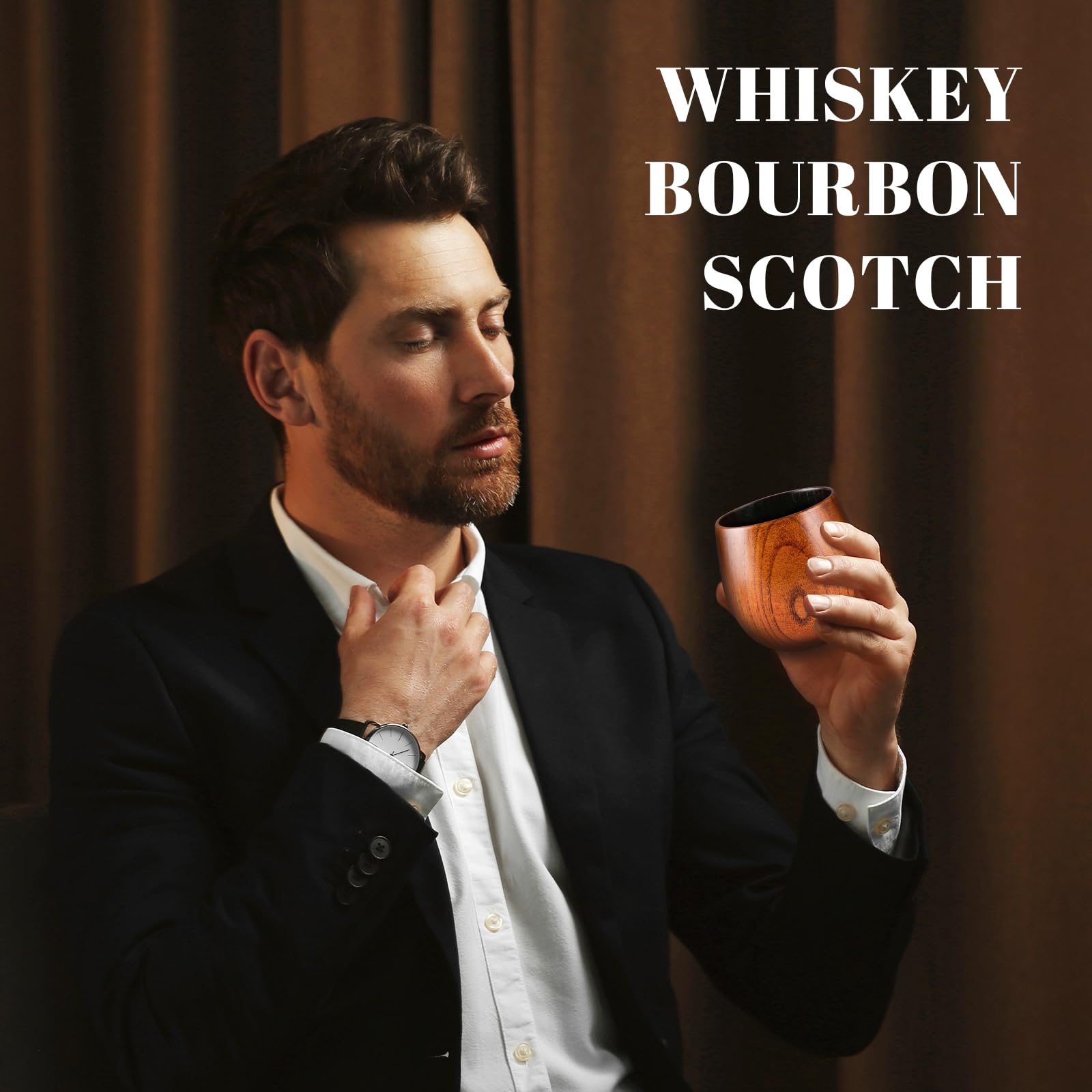 GENUINED charred wooden bourbon glass epoxy coating provides durability and leak resistance