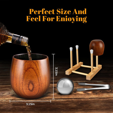 GENUINED charred wooden bourbon glass ready-to-gift luxury packaging for whiskey lovers