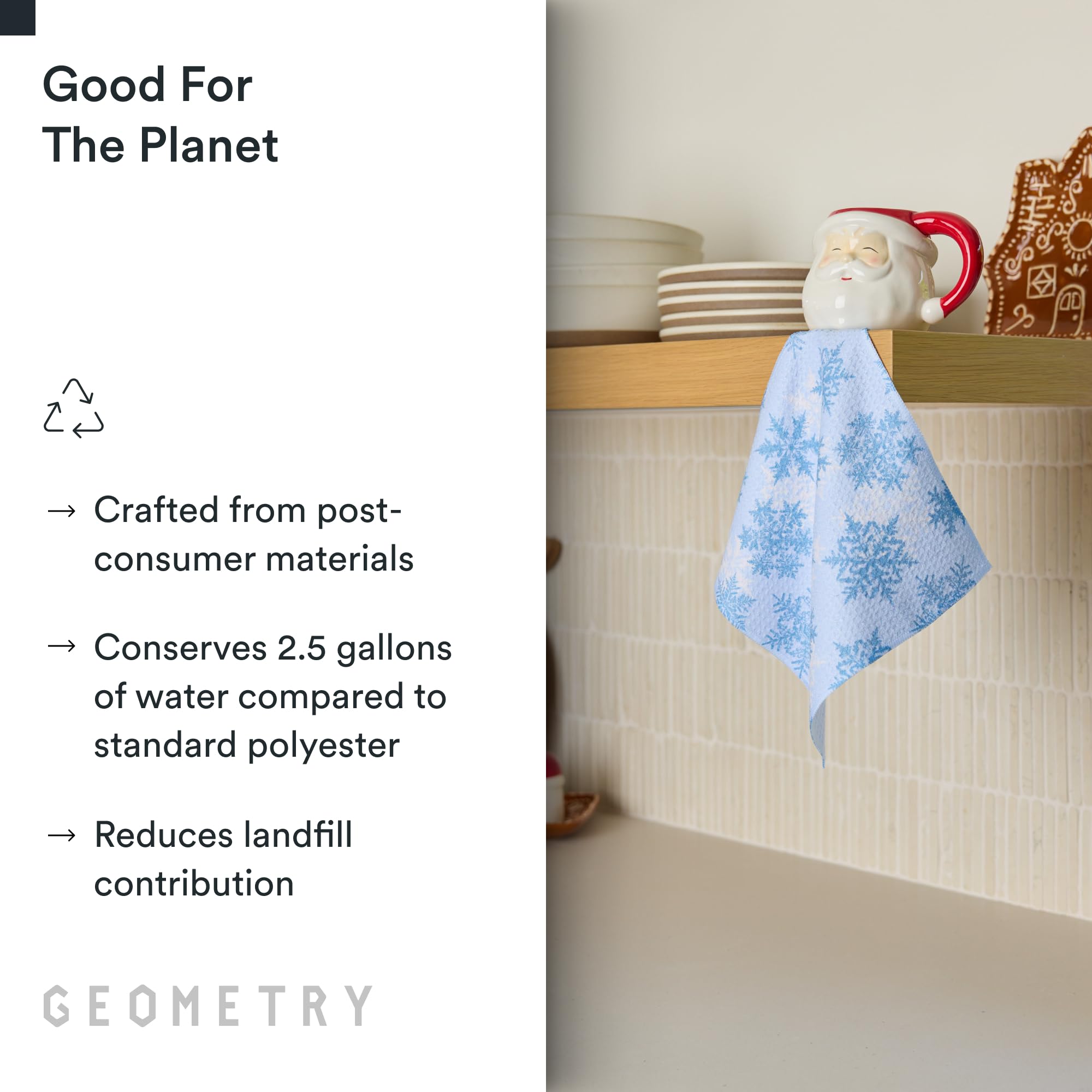 GEOMETRY Absorbent kitchen towels deliver sevenfold liquid capacity per cloth