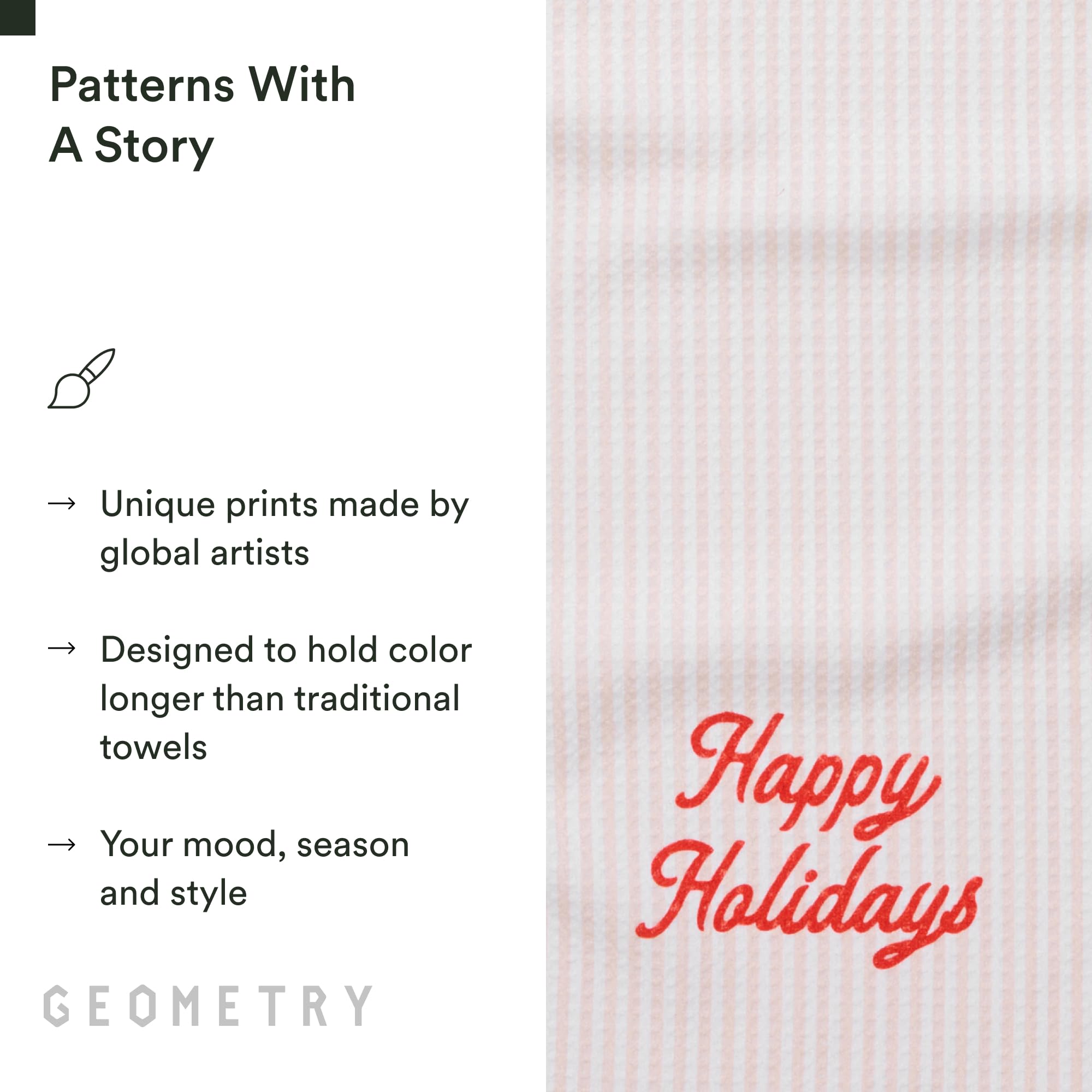 GEOMETRY dish-drying towel set in action leaves counters streak-free