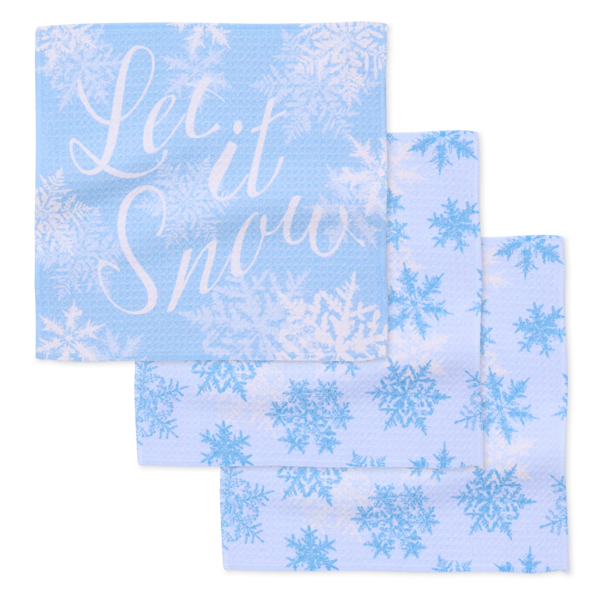 GEOMETRY Snow Frostin dish cloths with Geoweave quick-dry for busy kitchens