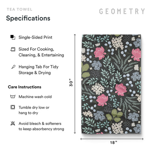 GEOMETRY Kitchen Tea Towels showcase petal design for pretty surfaces.