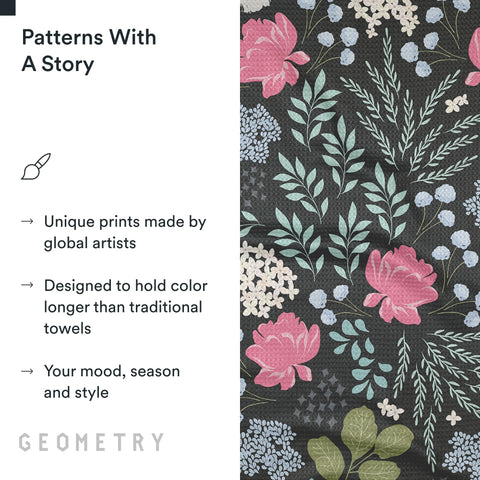 GEOMETRY Kitchen Towels use post-consumer materials for sustainable softness.