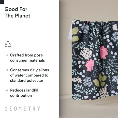 GEOMETRY Kitchen Tea Towels with superior cleaning power for spills and crumbs.