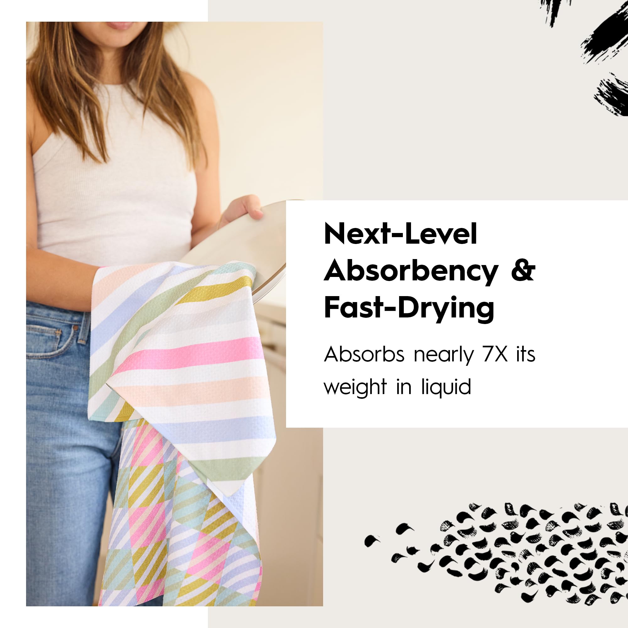GEOMETRY Microfiber Kitchen Towel Absorbent and fast-drying for busy kitchens.