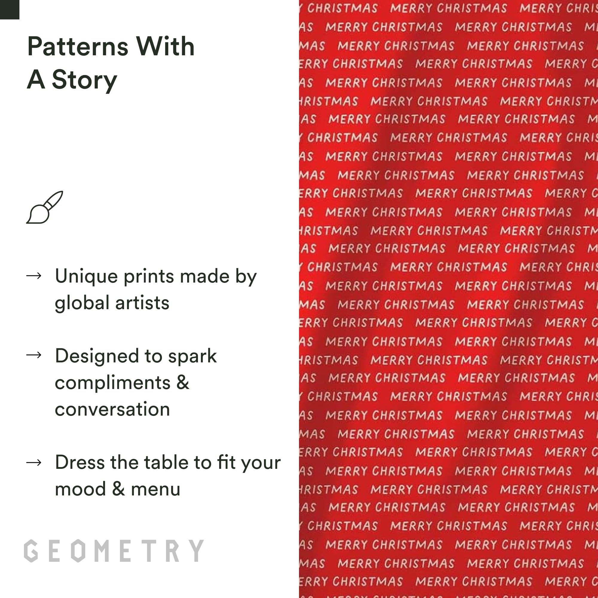 GEOMETRY eco-friendly napkins made from post-consumer materials.
