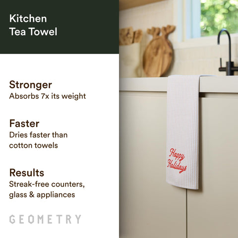 GEOMETRY seasons stripes towels on display show holiday flair and quick-dry performance