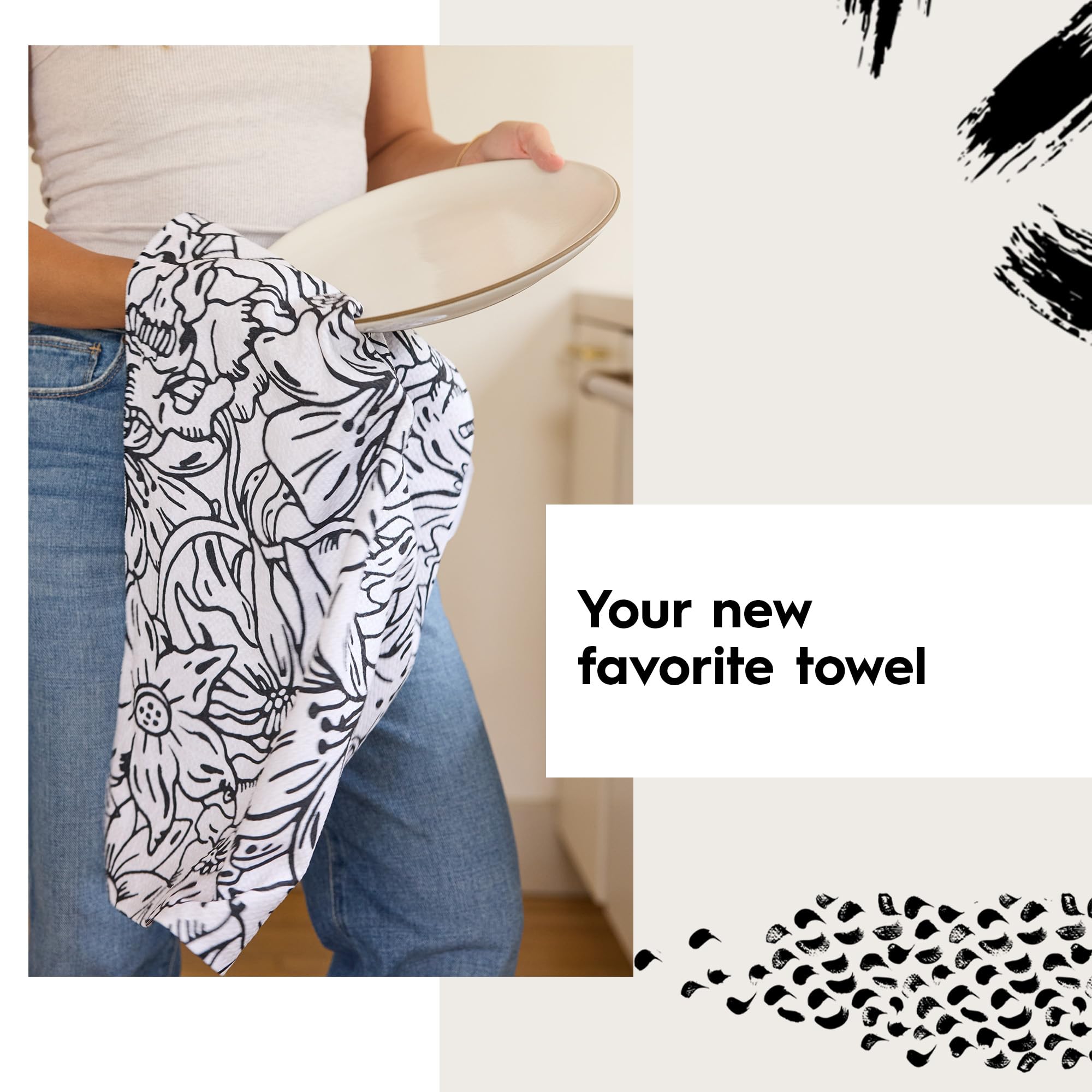 Geometry Spring Kitchen Towels made from post-consumer materials for eco-conscious use.