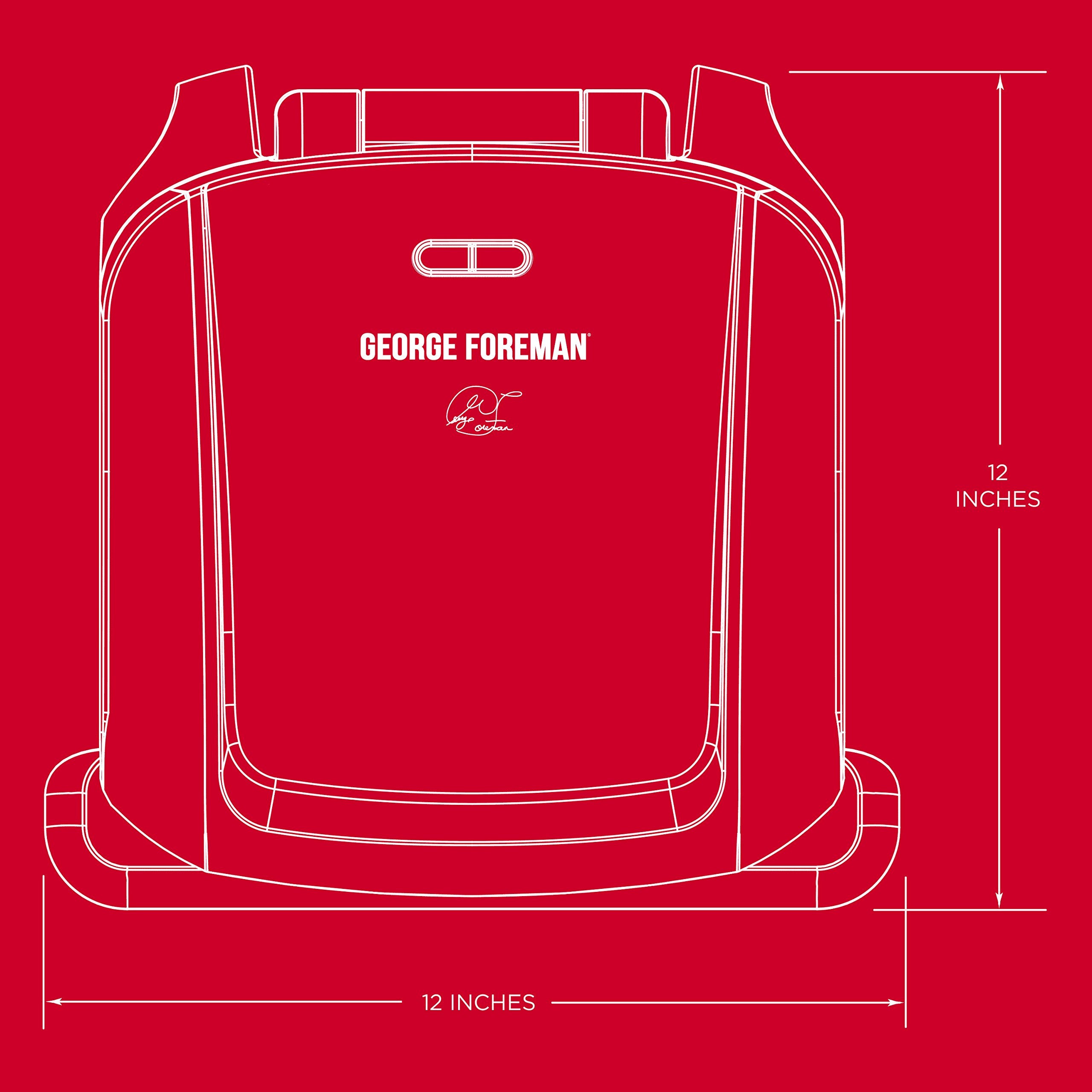 George Foreman dishwasher-safe plates simplify cleanup.