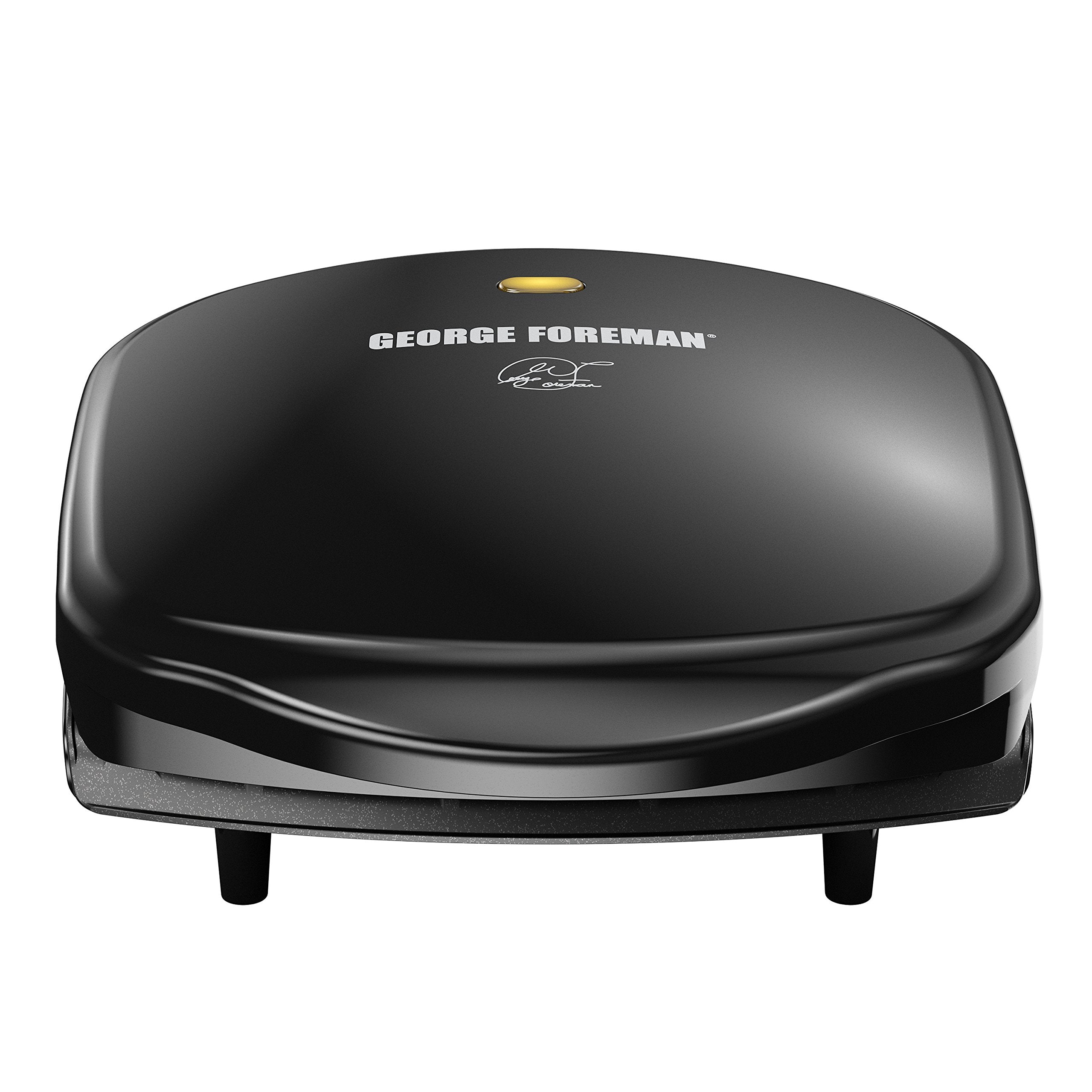 George Foreman GR10B compact black design fits countertops.