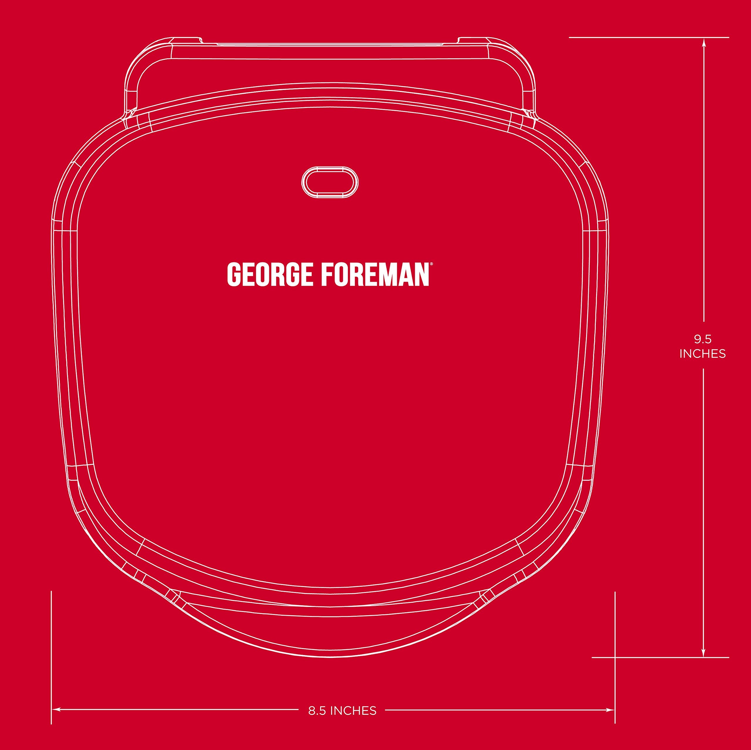 George Foreman GR10B versatile grill for steak, burgers, and veggies.