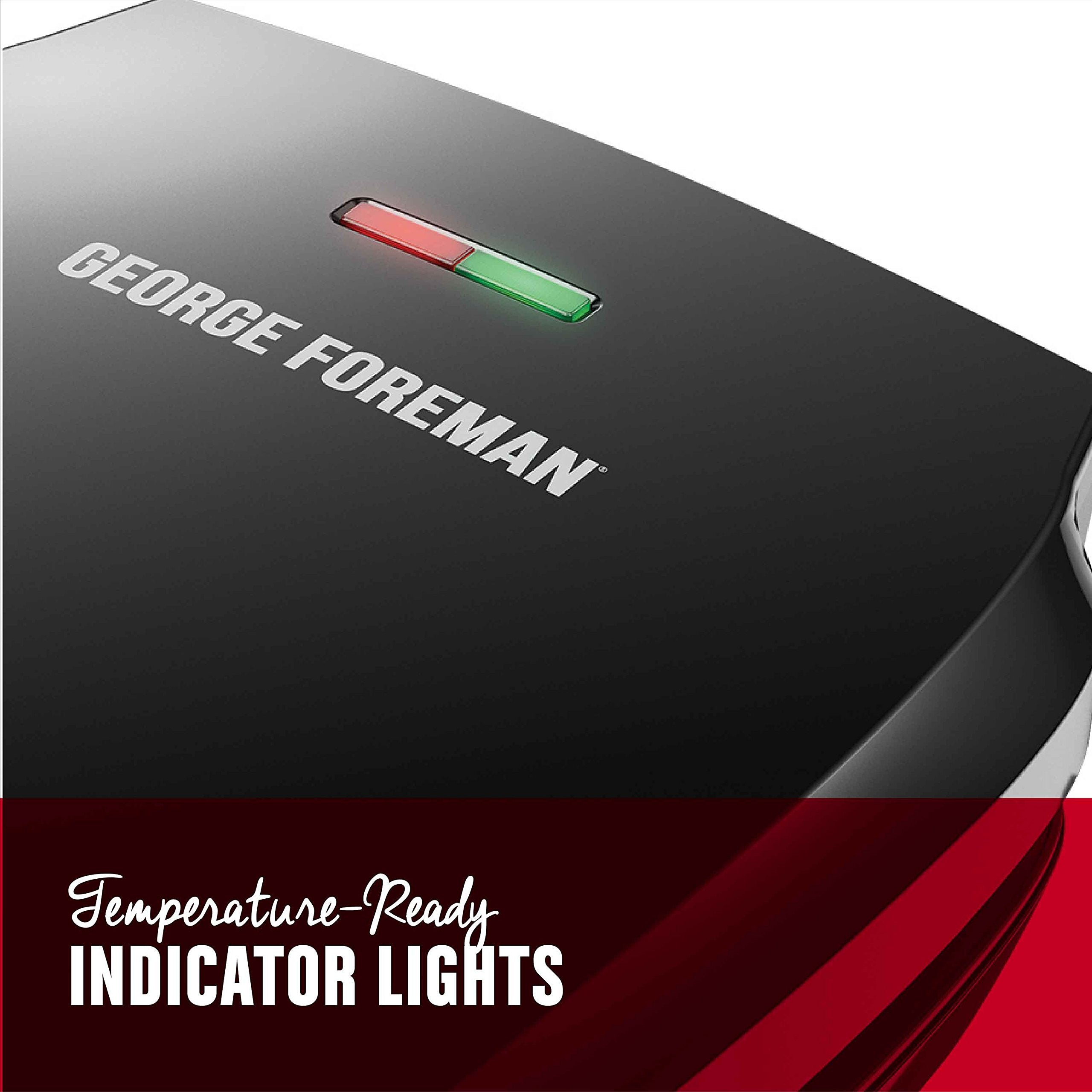 George Foreman GR340FB built-in grill plates heat evenly for reliable results