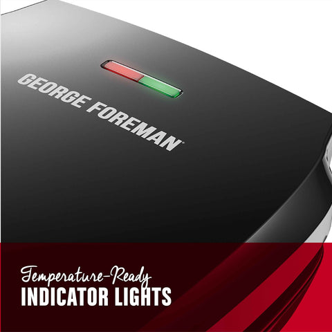 George Foreman GR340FB built-in grill plates heat evenly for reliable results