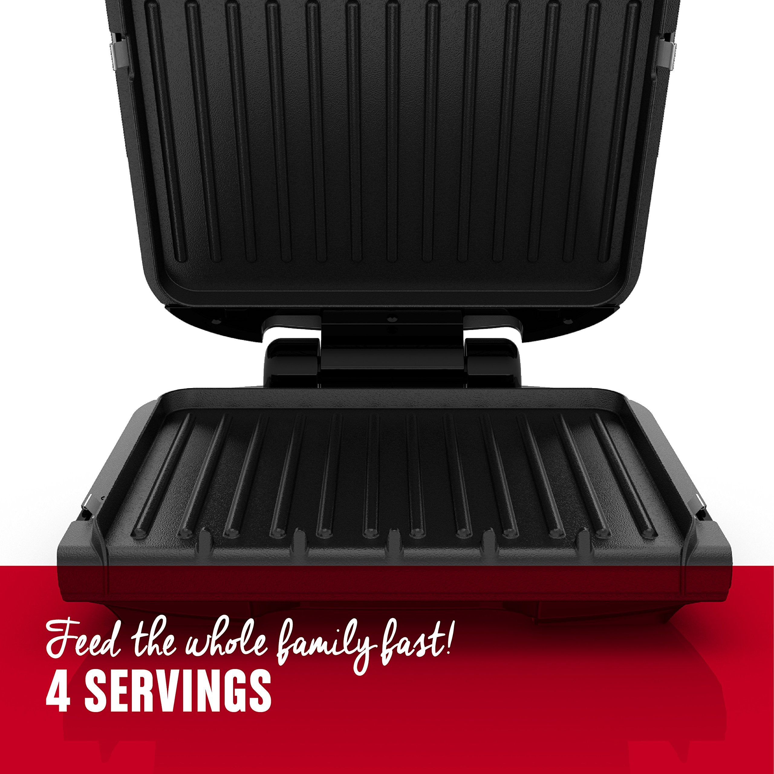George Foreman grill with fat drainage for lighter meals.