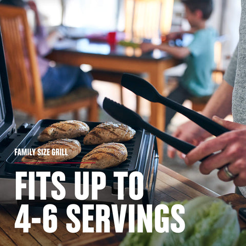 George Foreman burgers cooking on Smokeless grill highlighting quick searing