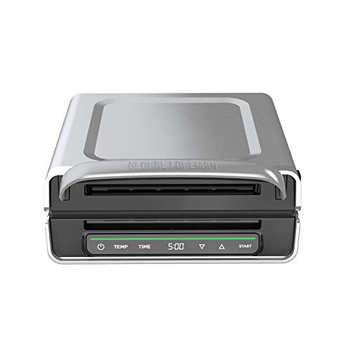 George Foreman Smokeless control panel with digital time and temperature options