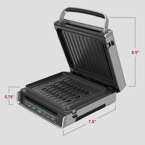 George Foreman Smokeless grill in cleanup mode with dishwasher-safe parts