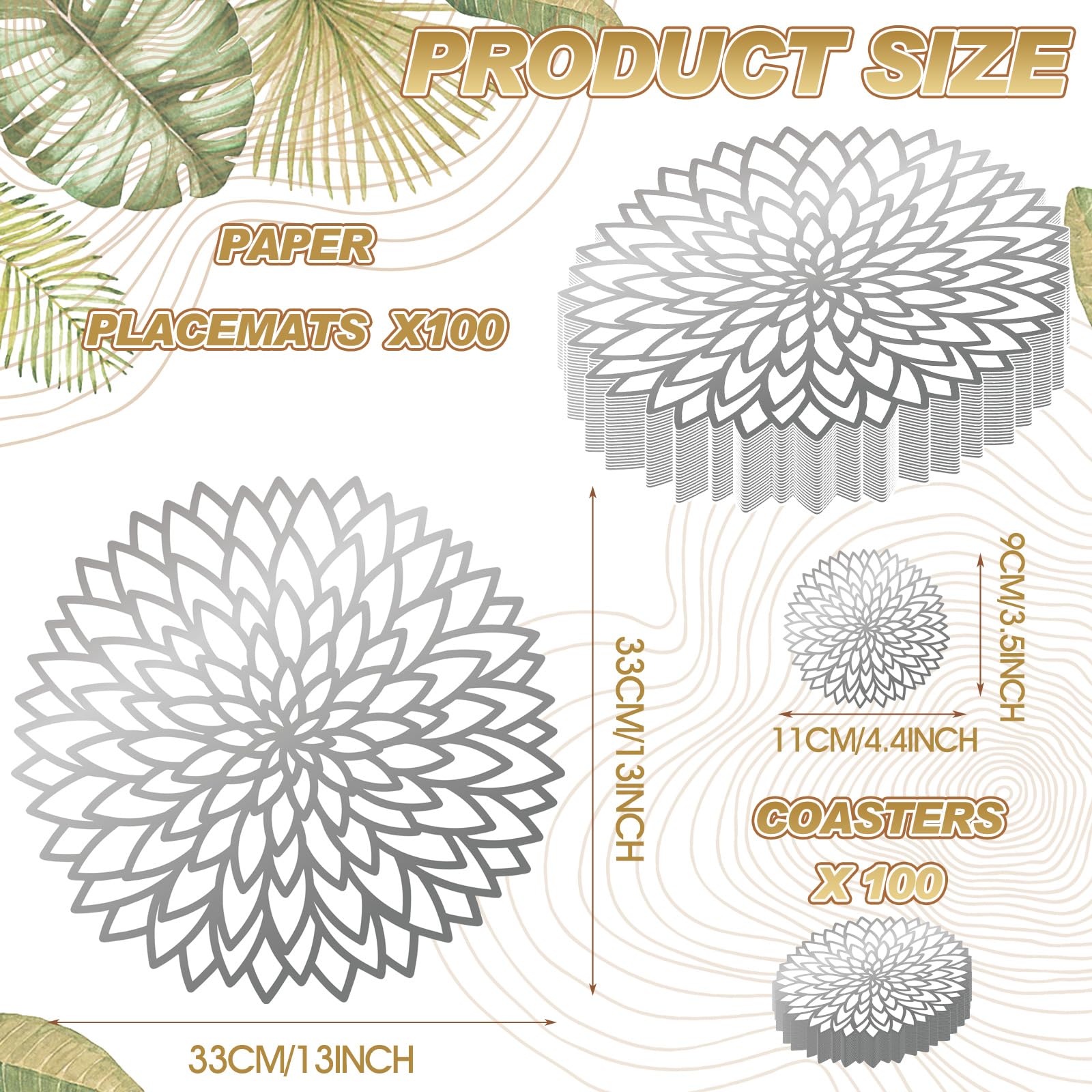 Geosar silver coasters ideal for outdoor use and simple cleanup after meals.