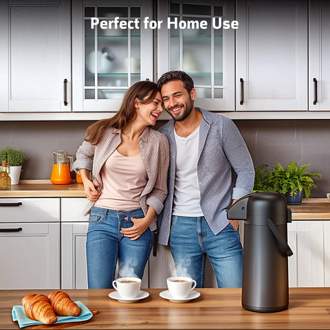 Geouja Airpot suitable for coffee, tea, and other warm or cold drinks.