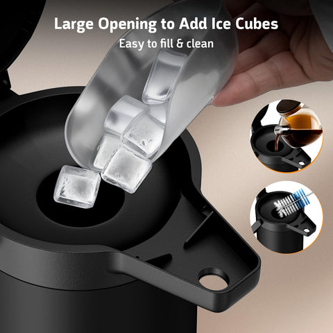 Geouja Airpot large opening aids ice, refilling, and cleaning.