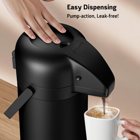 Geouja Airpot pump-top for easy dispensing without lifting.