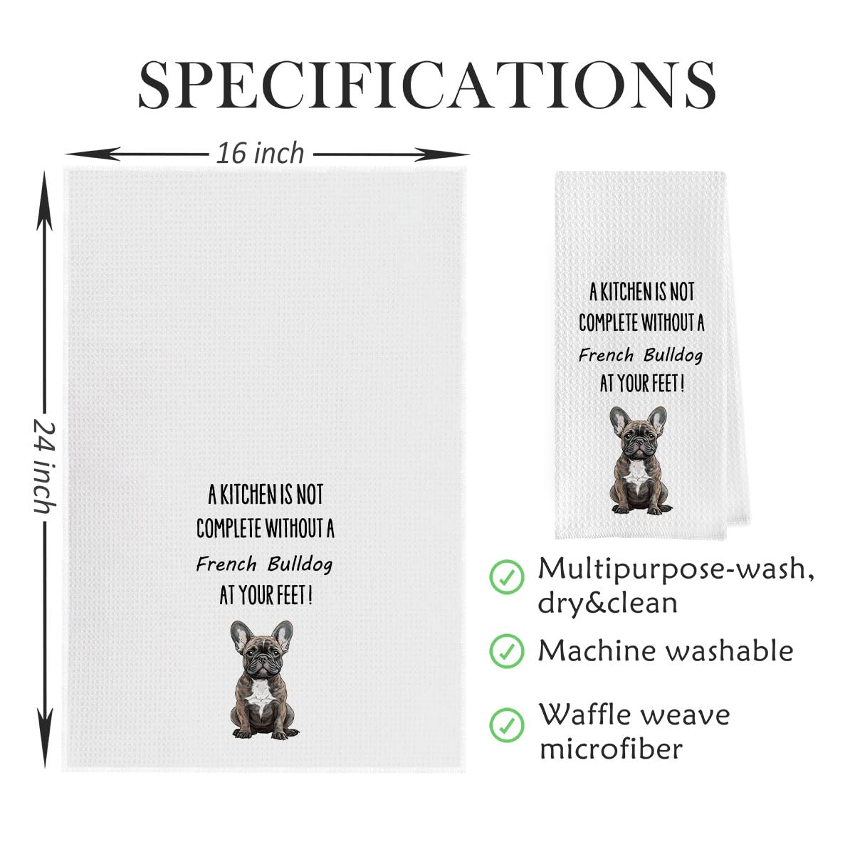 Geqtt French Bulldog towels come gift-ready for housewarmings and holidays