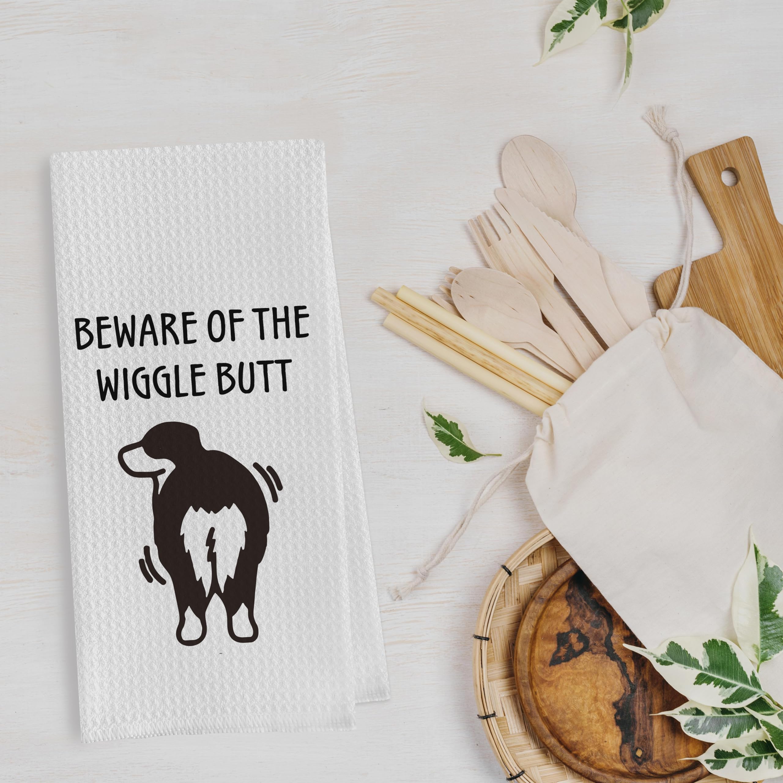 Geqtt kitchen towel on hook shows easy air drying.