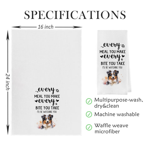 Geqtt waffle weave kitchen towels show absorbent fabric for fast drying.