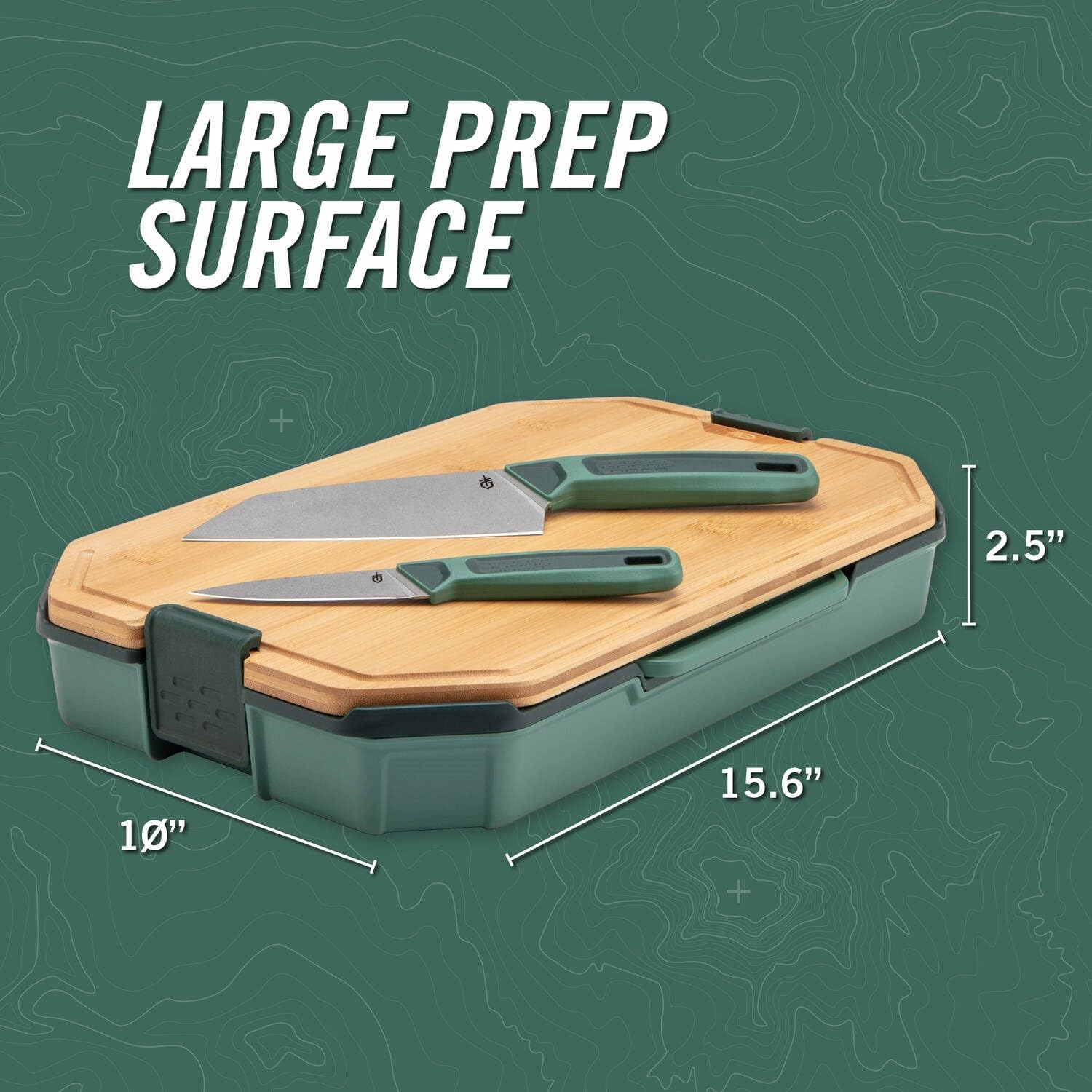 Gerber Gear chef knife nested with boards for campsite prep