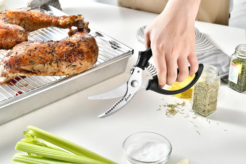 Gerior heavy-duty poultry shears kitchen use versatility cutting herbs and vegetables