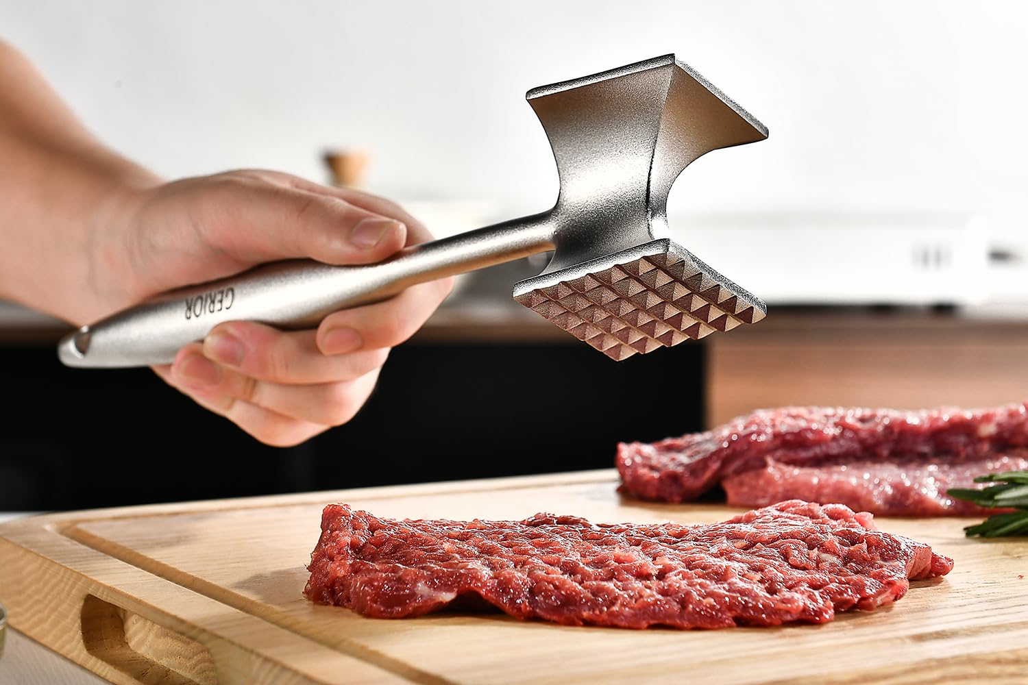 Gerior meat mallet stainless steel shine signaling durable tool