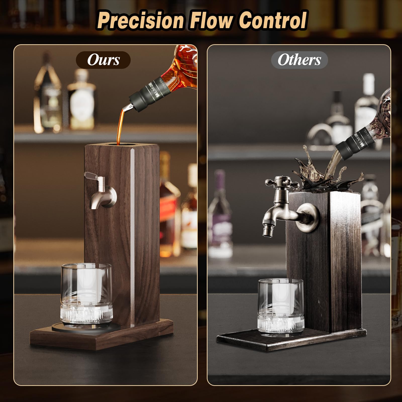 Gernshe ash wood dispenser gift-ready packaging for whiskey lovers.