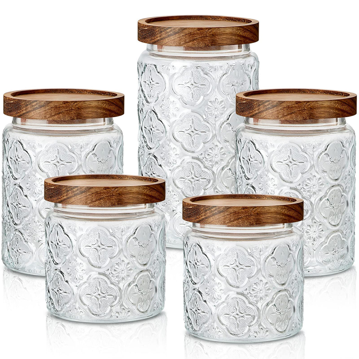 Gerrii Begonia pattern 17 oz jar helps pantry organization