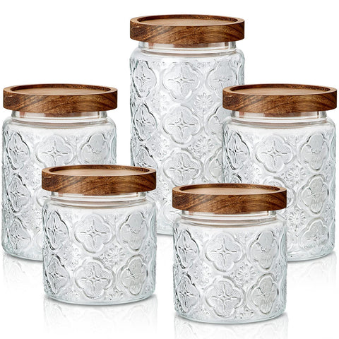 Gerrii Begonia pattern 17 oz jar helps pantry organization