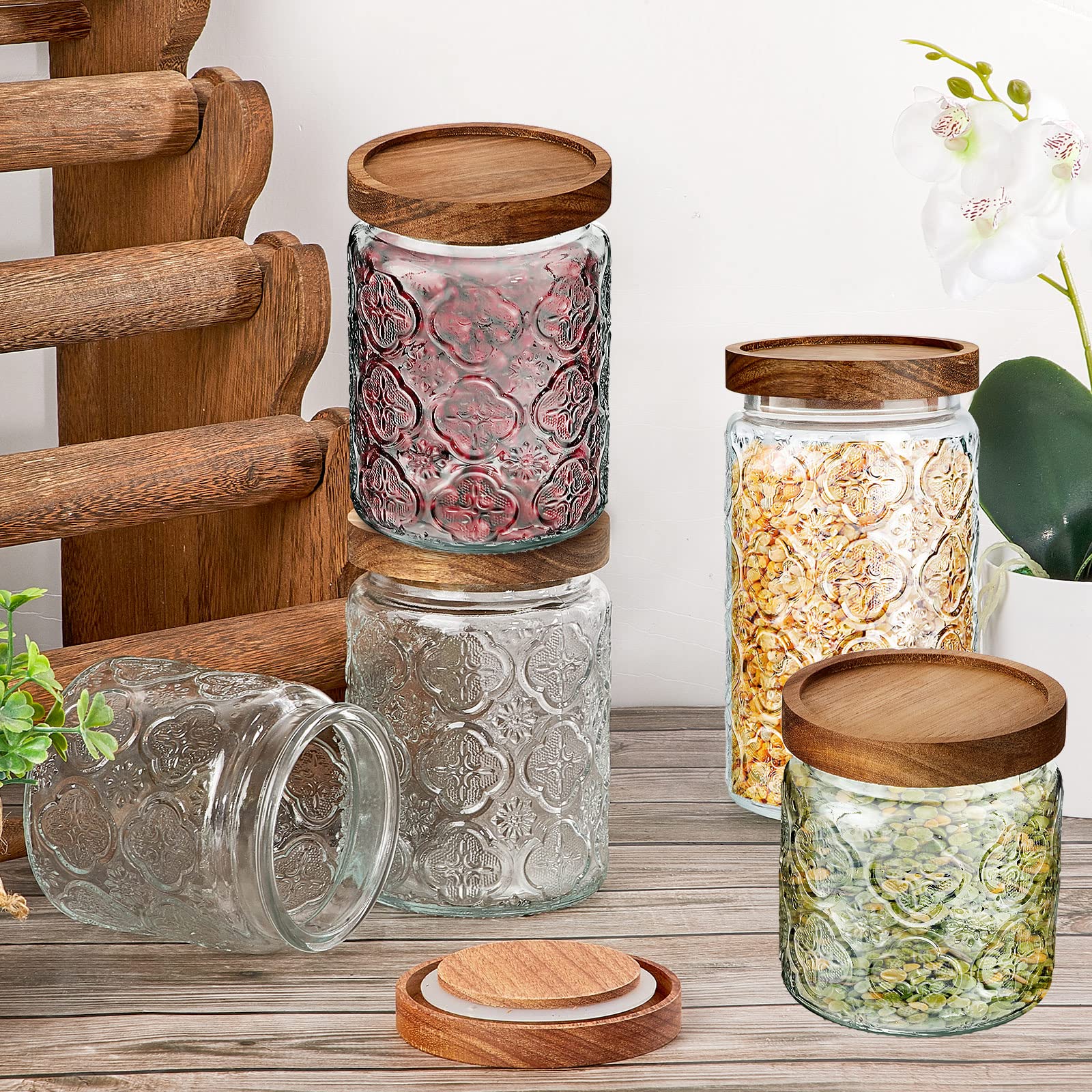 Gerrii glass canisters offer stylish kitchen organization