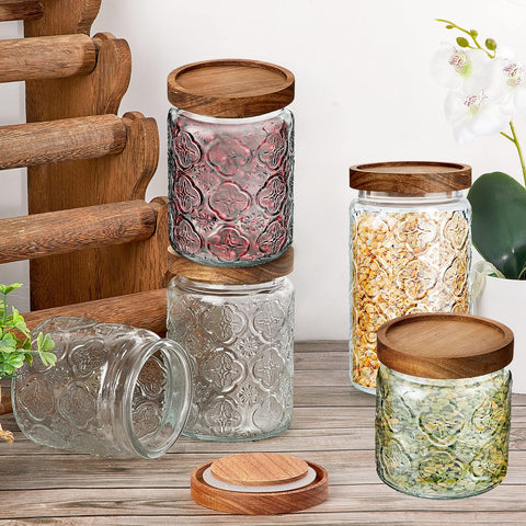 Gerrii glass canisters offer stylish kitchen organization