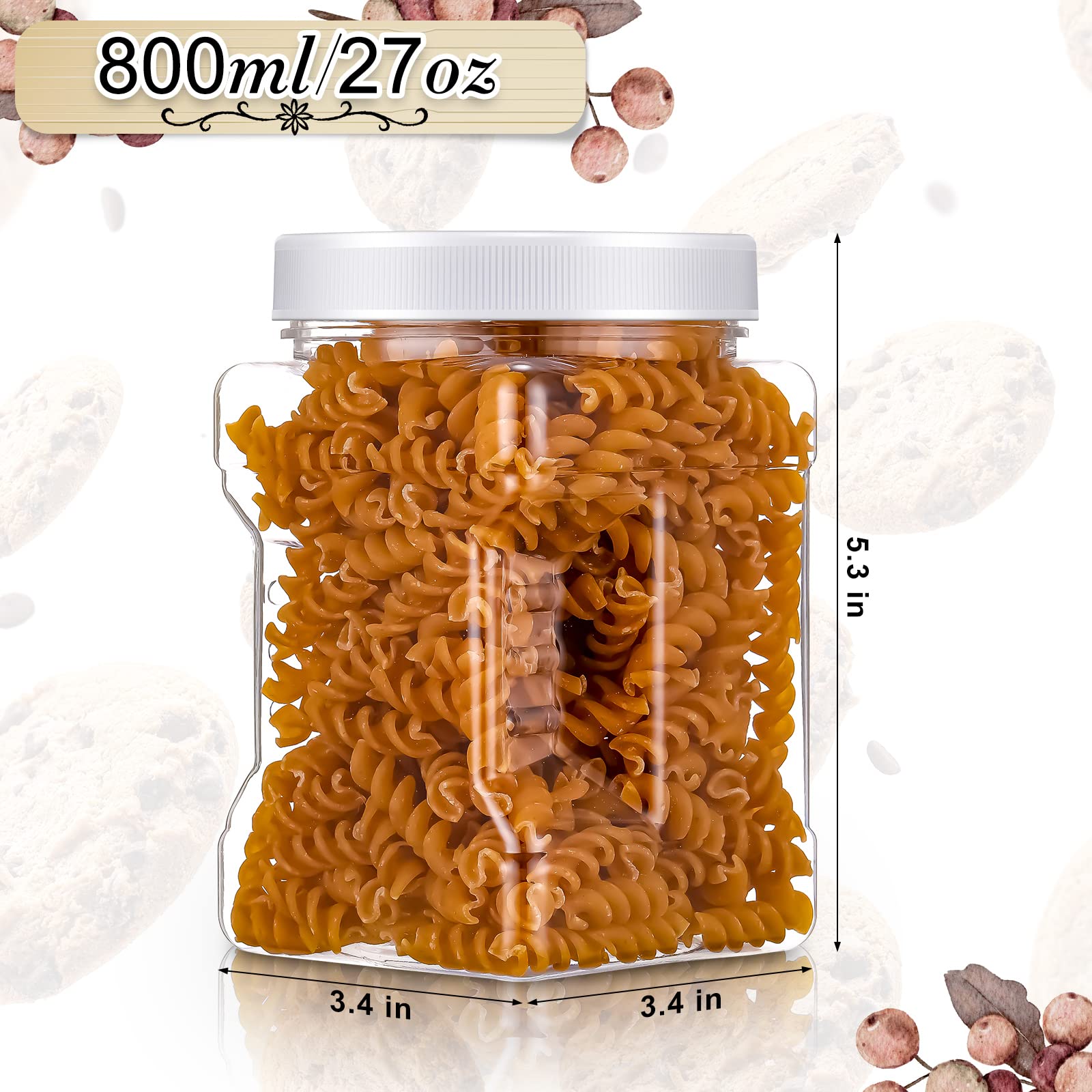Gerrii square storage jars with easy-grip handles for portable organization.