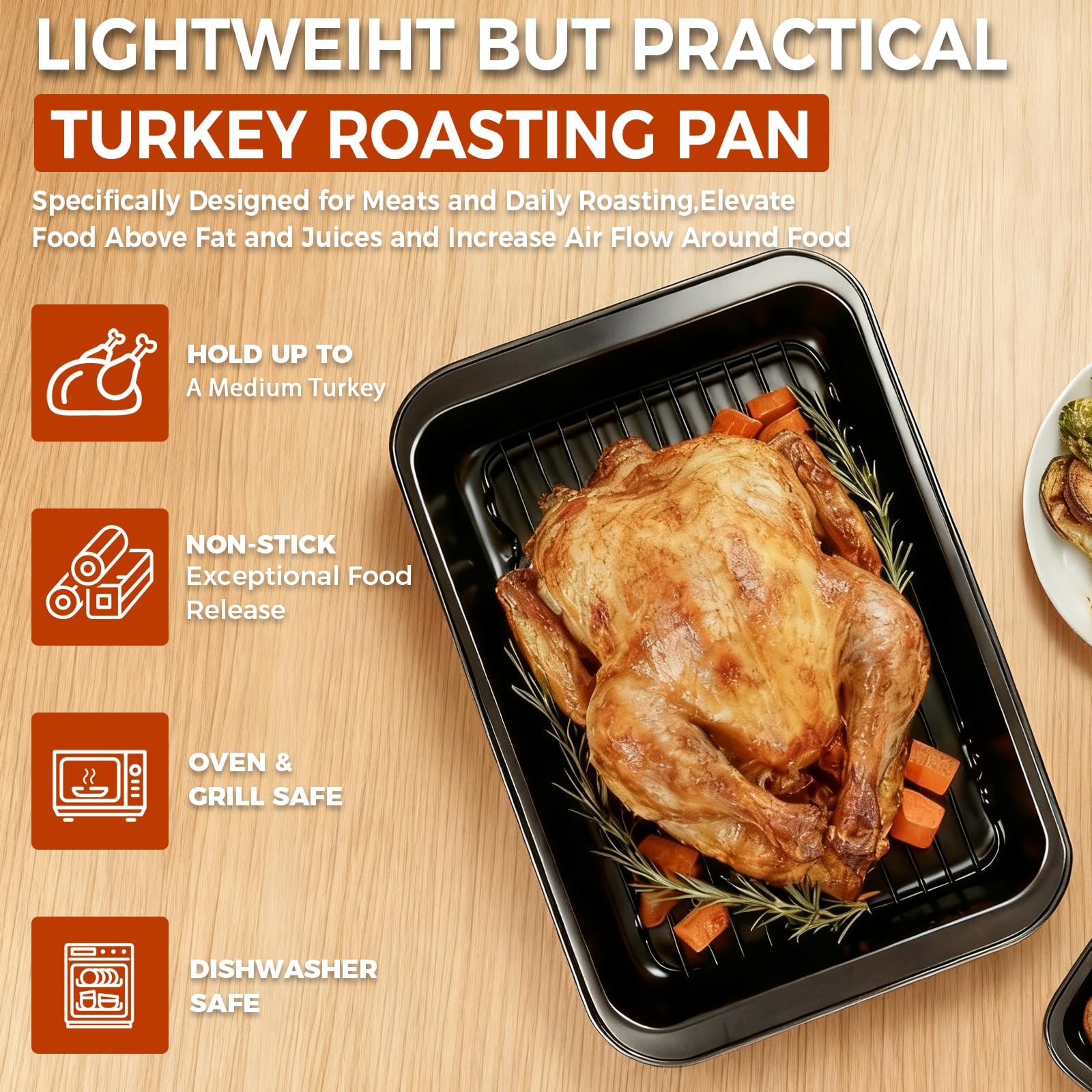 Gestone AB-side height rack adjustable for even browning and flexible roasting.