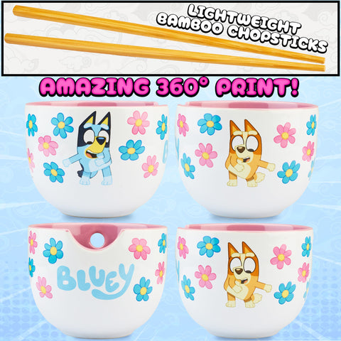 Get Trend Bluey bamboo chopsticks complete the ramen dining set.