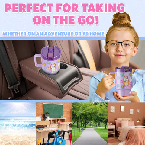 Get Trend Bluey leakproof bottle with screw lid and straw insert